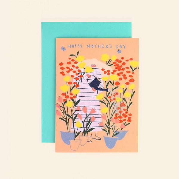 Little Black Cat Illustrated Goods Mothers Day Card Flowers