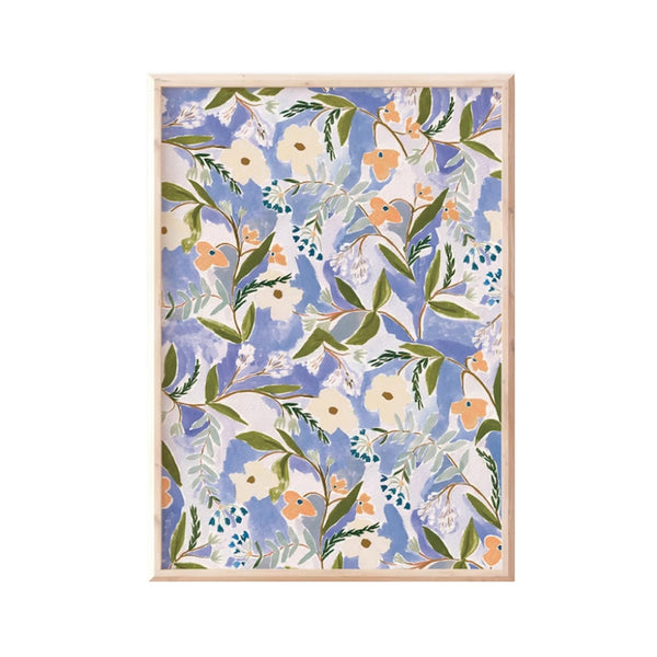 Candice Gray Floral Print A3 Blue Floral