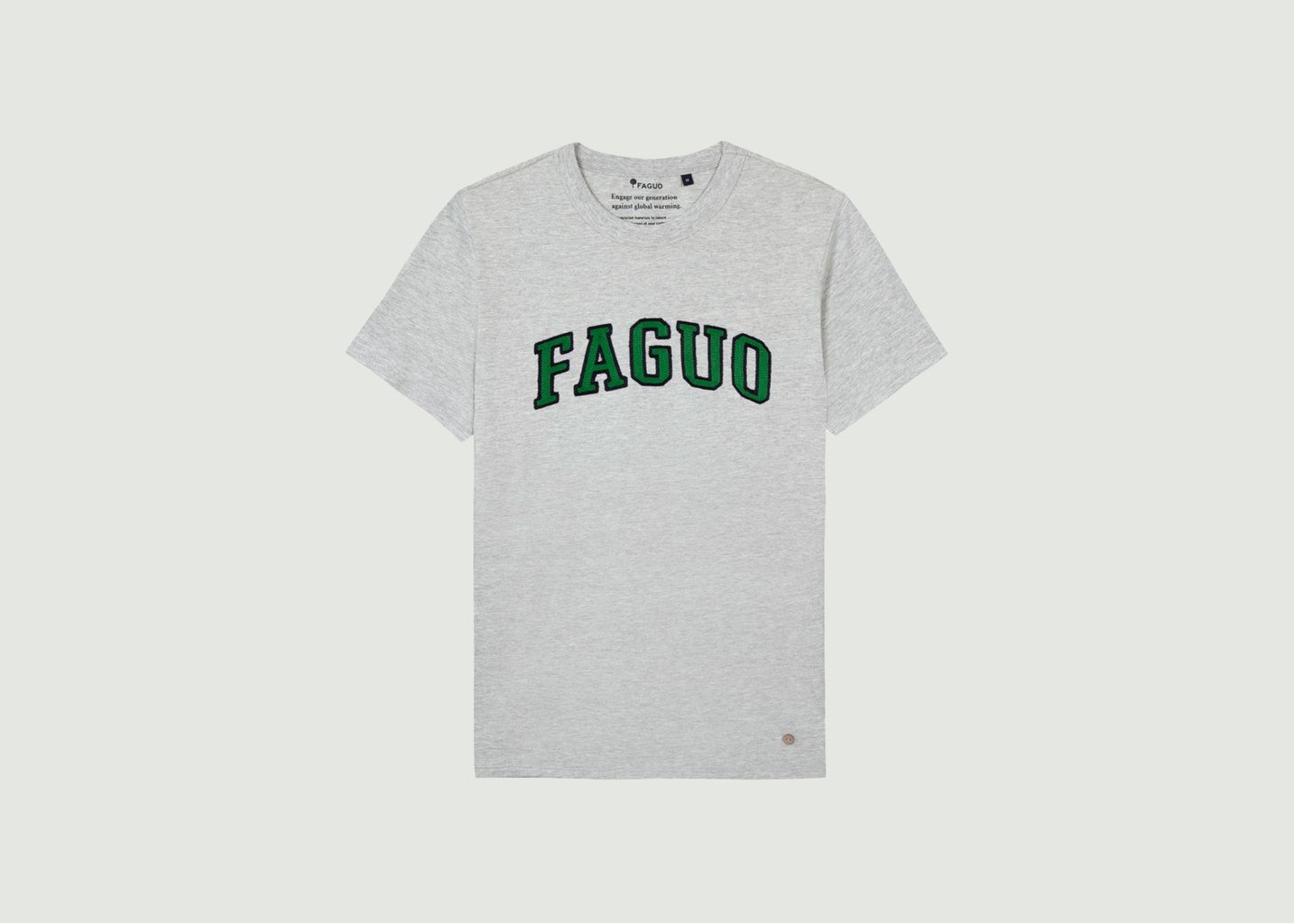 Navy round neck t-shirt Homme des bois cotton & recycled cotton - Arcy  model - FAGUO