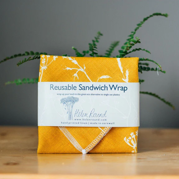 Helen Round Reusable Sandwich Wrap - Hedgerow - Mustard