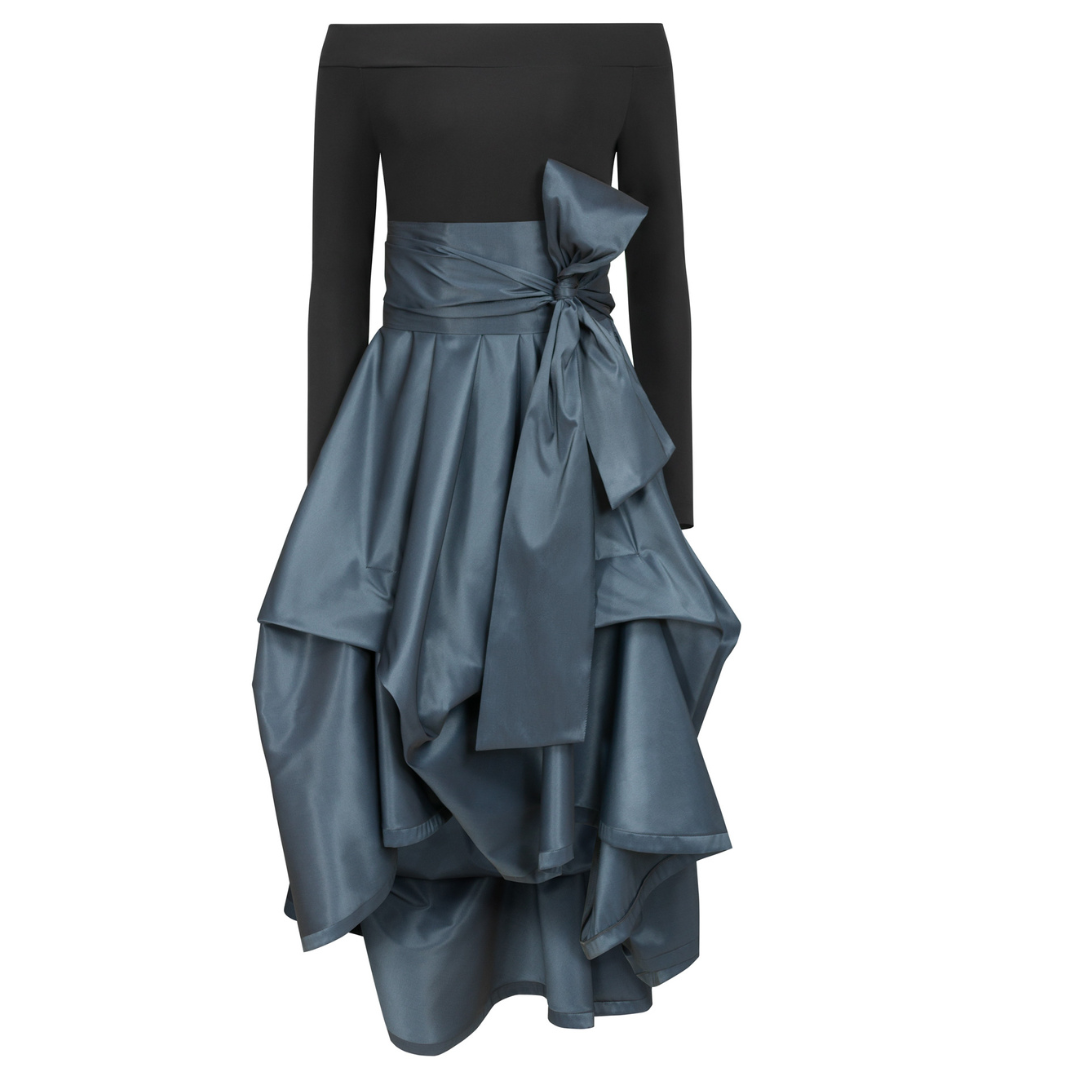 Xenia Ftic9 Dress In Black/blue - Black/blue, Xs