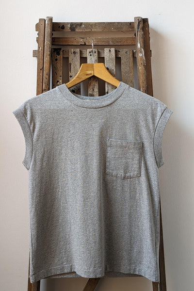 B SIDES Heather Grey Pocket Tank