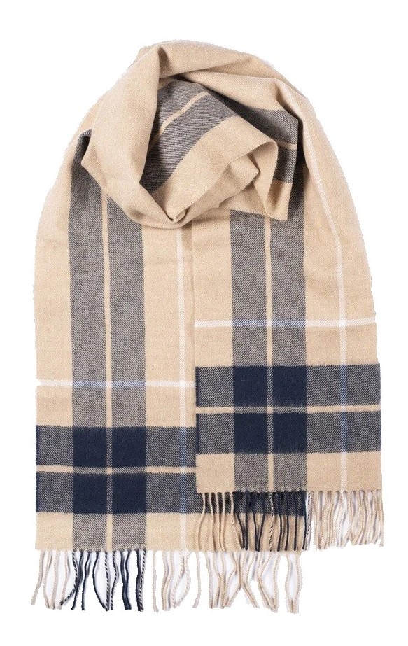 Gloverall  Gloverall Oversized Lambswool Scarf Camel Check