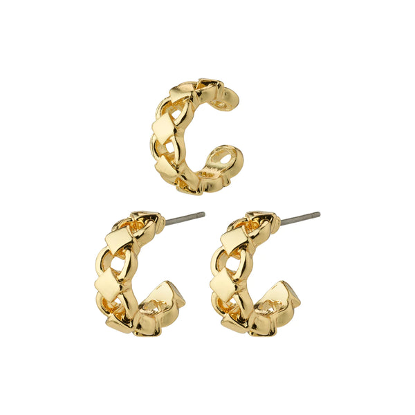 Pilgrim Desiree Hoop & Cuff Earrings - Gold