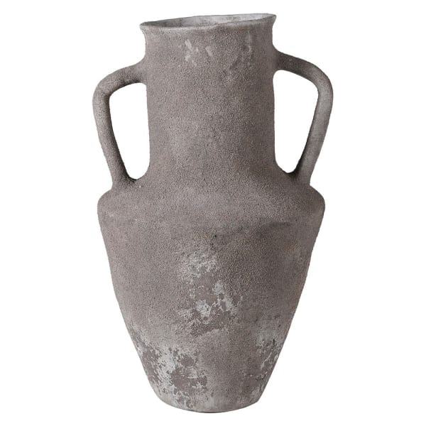 THE BROWNHOUSE INTERIORS Grey Irregular terracotta vase 
