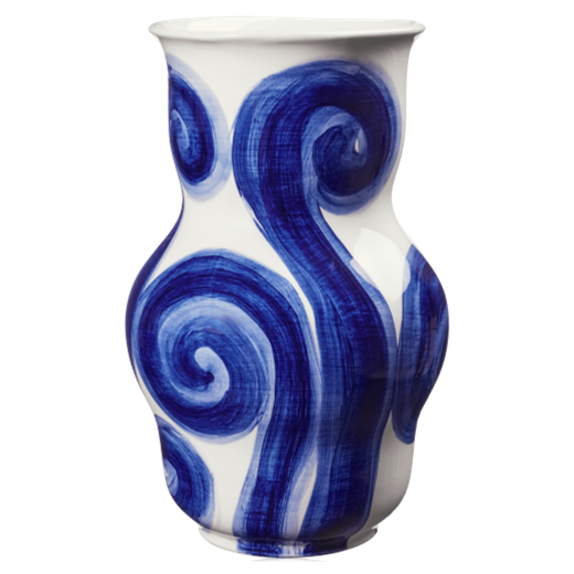Kähler  22.5cm Blue Ceramic Tulle Vase
