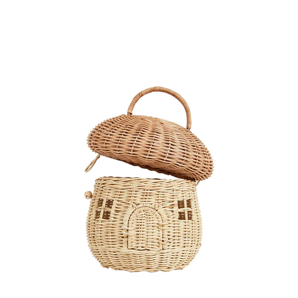Olli Ella Rattan Mushroom Basket In Natural By