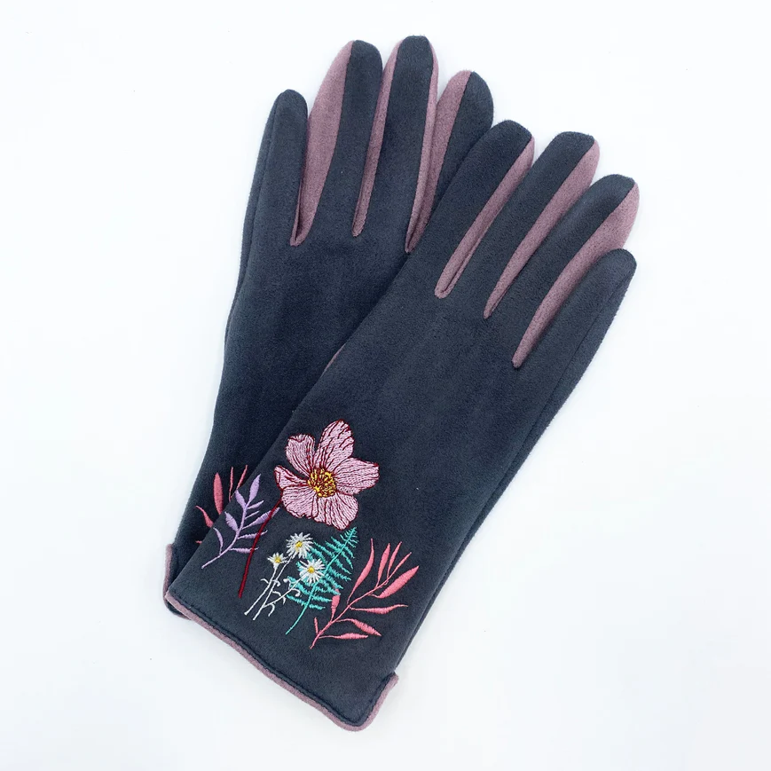 House of disaster Posy Embroidered Gloves