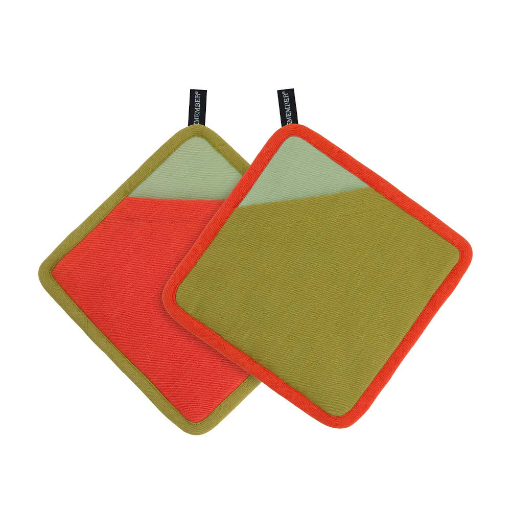 Remember Potholders and Trivets Jade Design Set of 2 With Hanging Loop