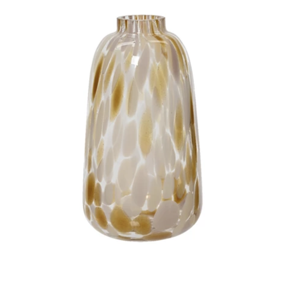 livs Glass Vase Marbled Pearl, Brown and Lilac H25cm