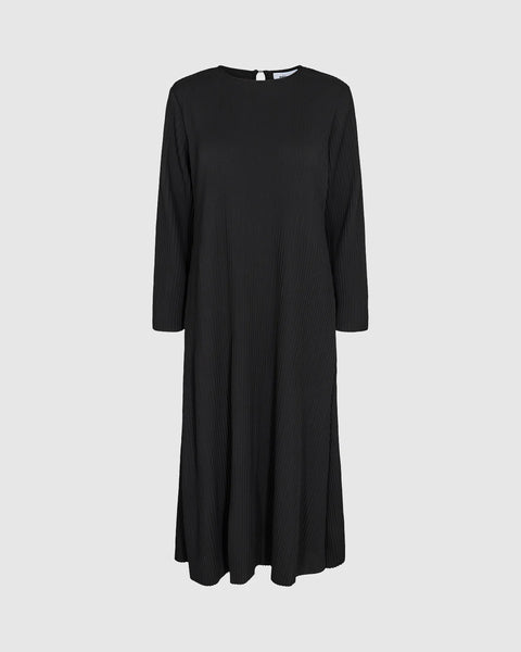 Minimum Minimum Terras Black Ribbed Midi Dress
