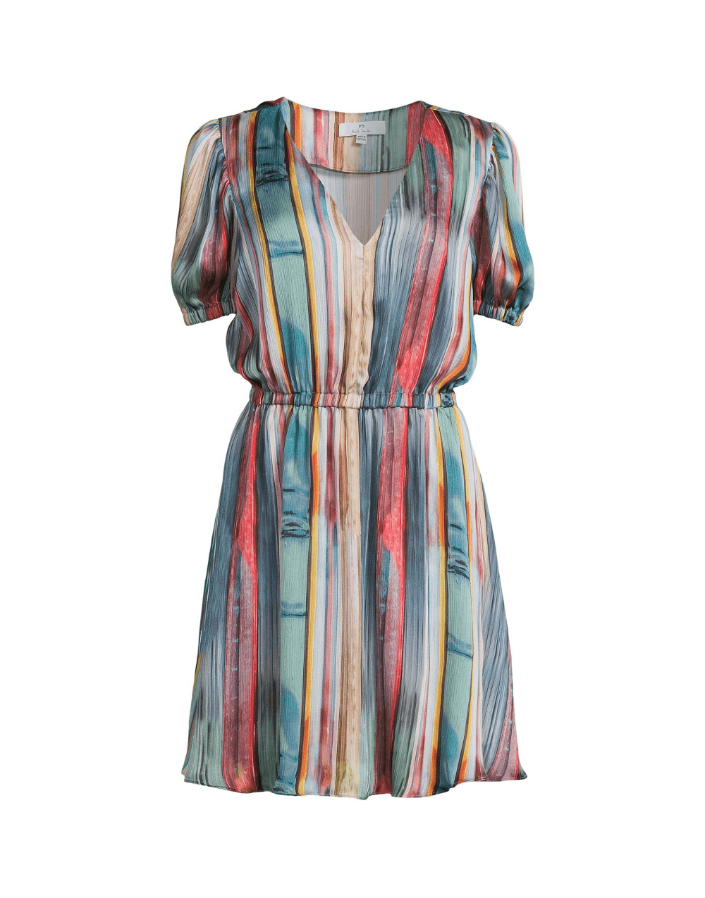 Paul Smith Watercolour Stripe V Neck Dress Size: 12, Col: Multi