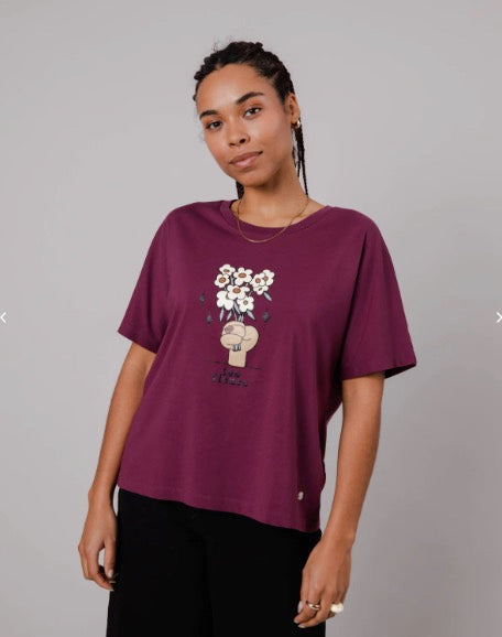 Brava Fabrics Oversize Prune Antonay Fleurs T Shirt