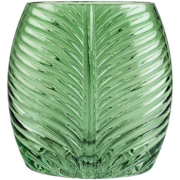 Distinctly Living Palm Glass Vase Green Small