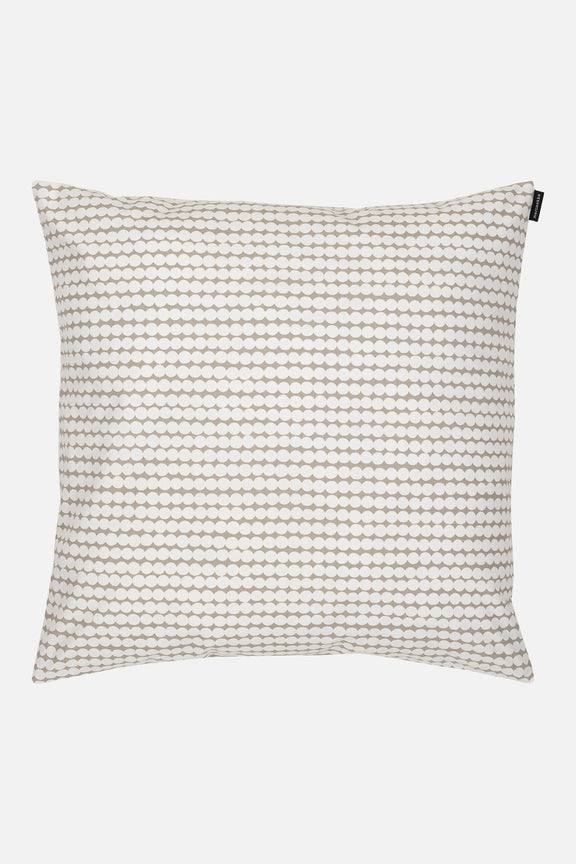 Marimekko cover cuscino rasymatto mini pallino bianco fondo beige 