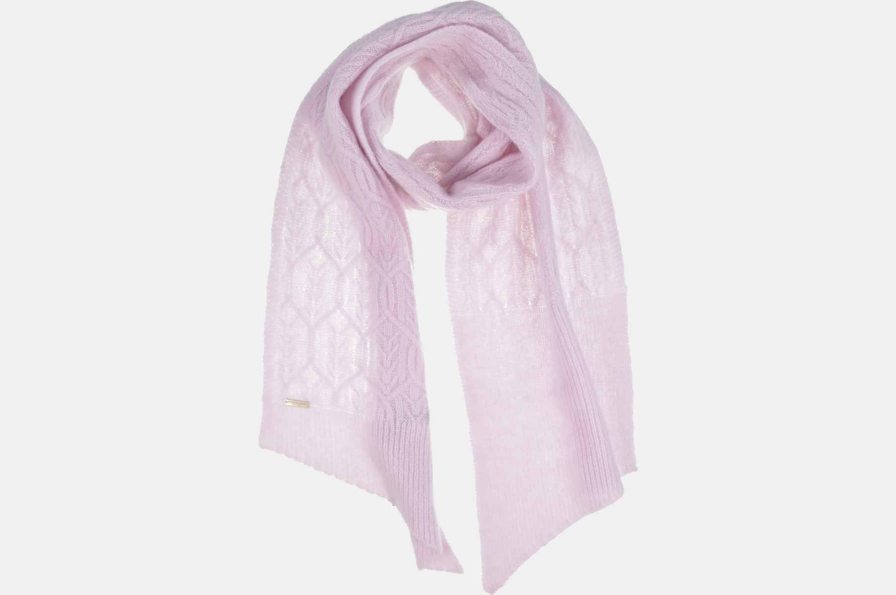 Seeberger Cable Knit Cashmere Silk Scarf In Lilac