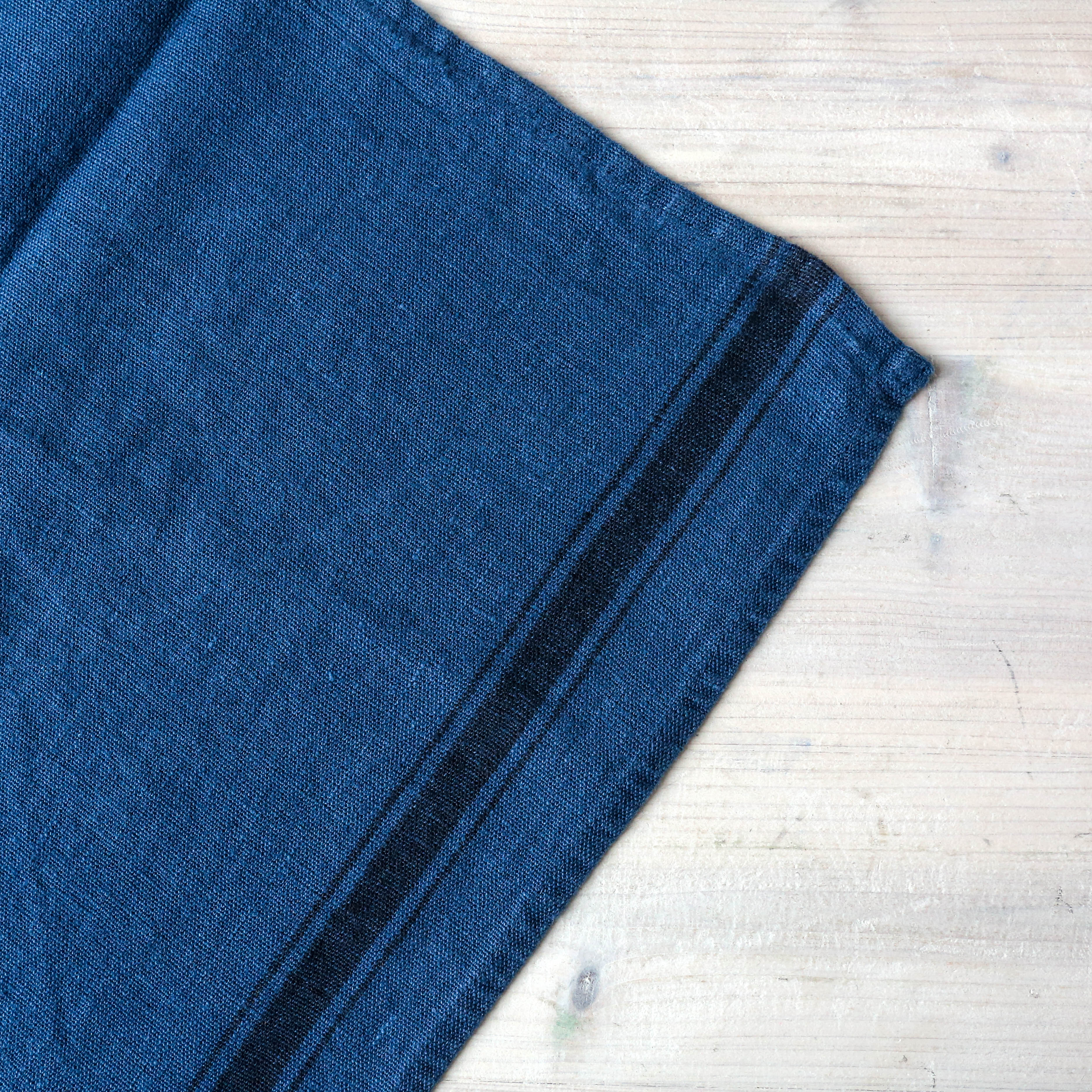 Berylune Washed Linen Stripe Tea Towel - Indigo