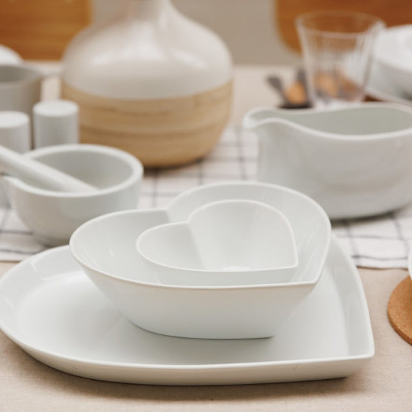 Distinctly Living White China Heart Bowl - Large
