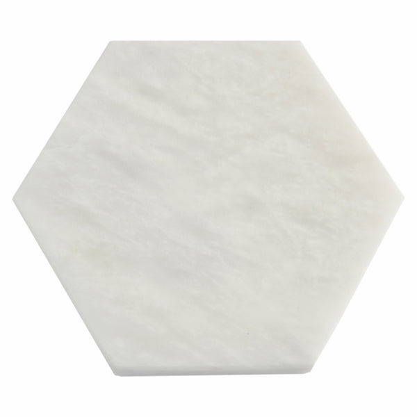 bon bon fistral Hexagonal White Marble Coasters