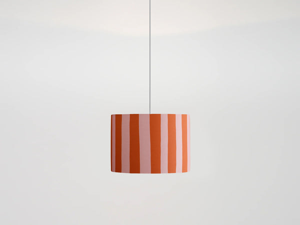 houseof.com Small Pink and Orange Stripe Printed Lamp Shade