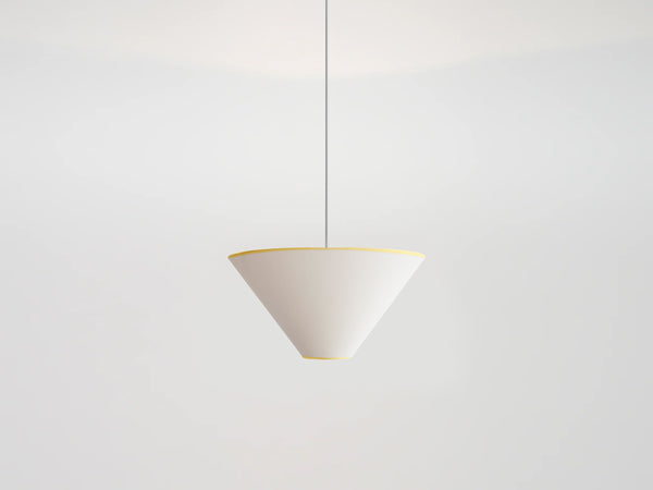houseof White Cone Light Shade with Yellow Trim