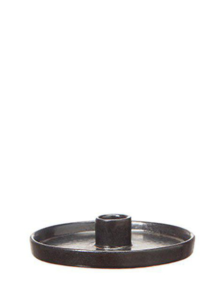 Wikholm Form Isabell Black Stoneware Candle Holder