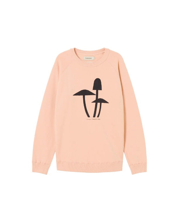 Thinking Mu Pink 3 Mushrooms Printed Sweatshirt 
