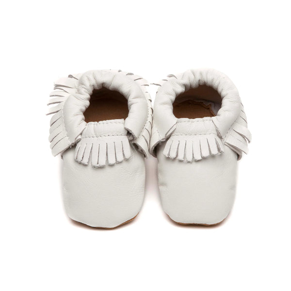 OLEA Soft Baby Moccasins Shoes In White By