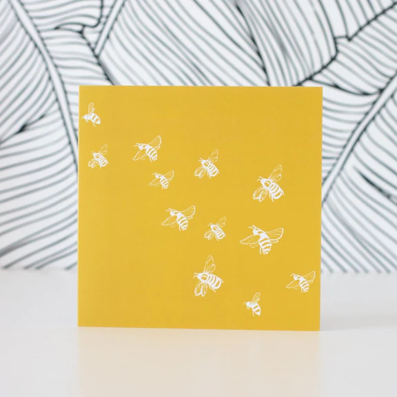 Helen Round Bee Design Greeting Card
