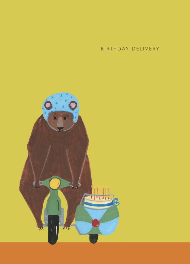 Hutch Cassidy Bear on a Bike Greeting Card