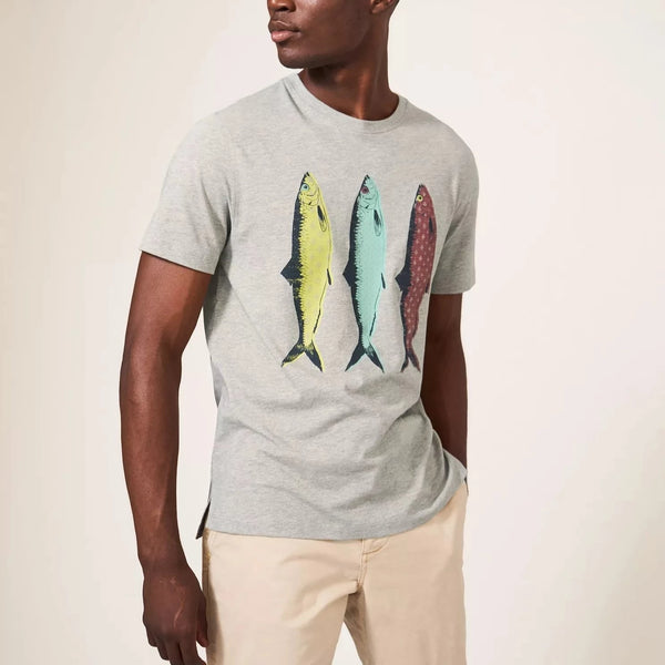 White Stuff Pattern Fish Graphic T-shirt - Light Natural