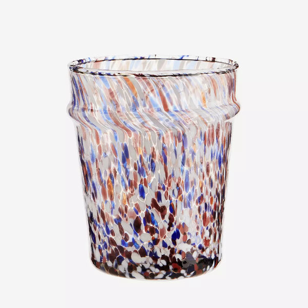 Madam Stoltz Orange & Blue Mottled Drinking Glass
