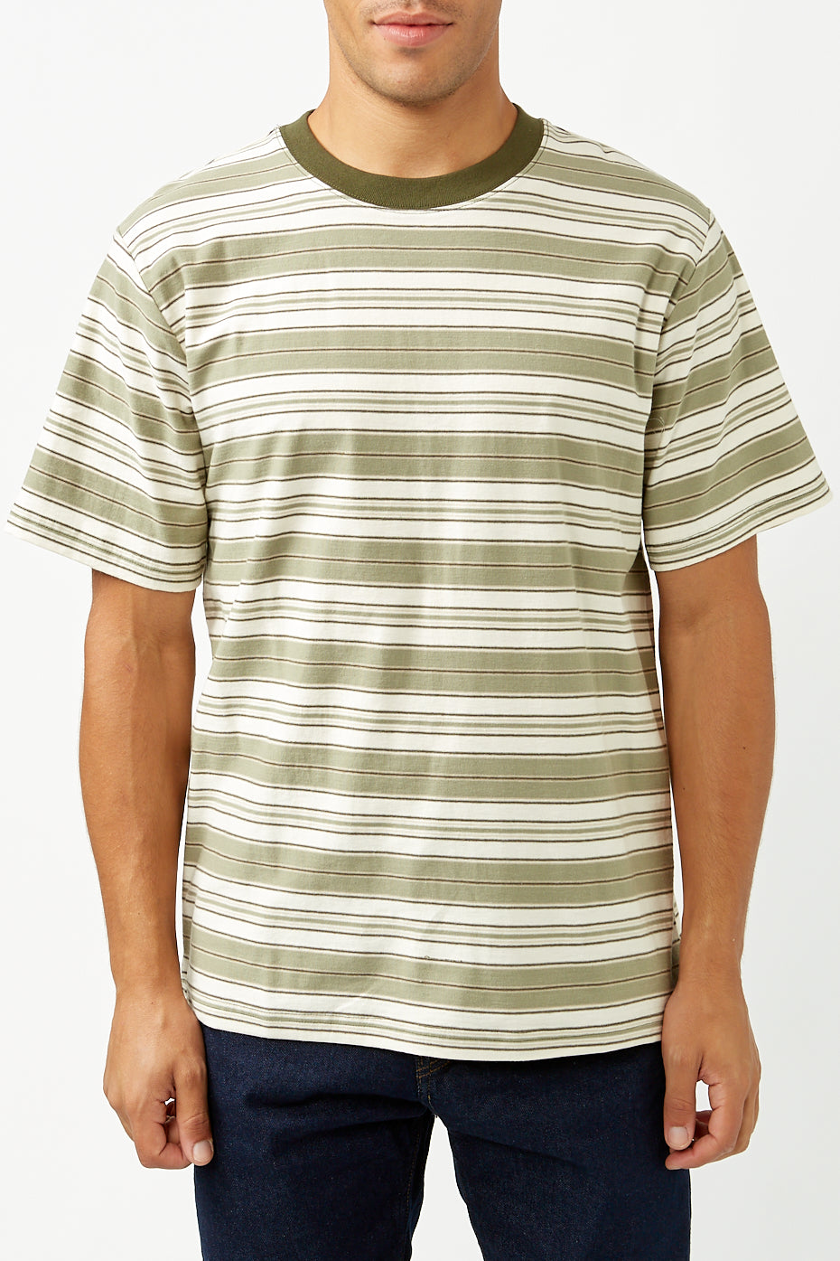 Rhythm. Olive Vintage Stripe T-shirt