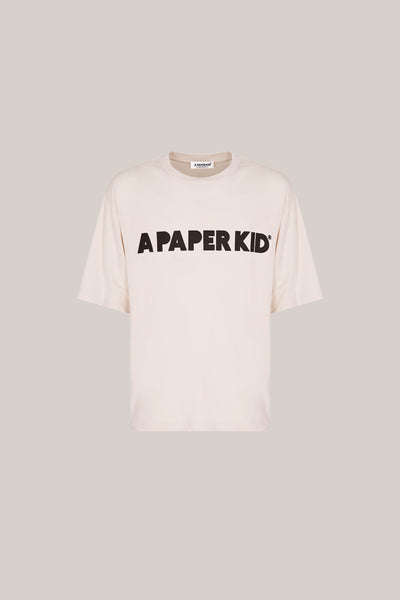 A Paper Kid Front Logo T-shirt Cream