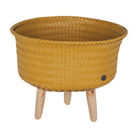 Handed By  Up Low Basket With Wooden Legs