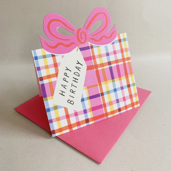 Kitty Kendra Birthday Bow Shaped Card