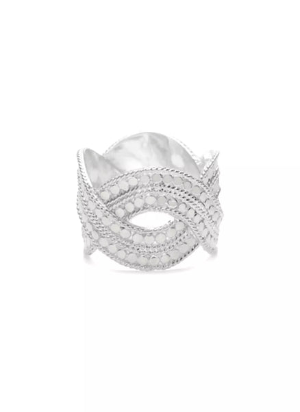 Anna Beck Classic Woven Band Ring - Silver