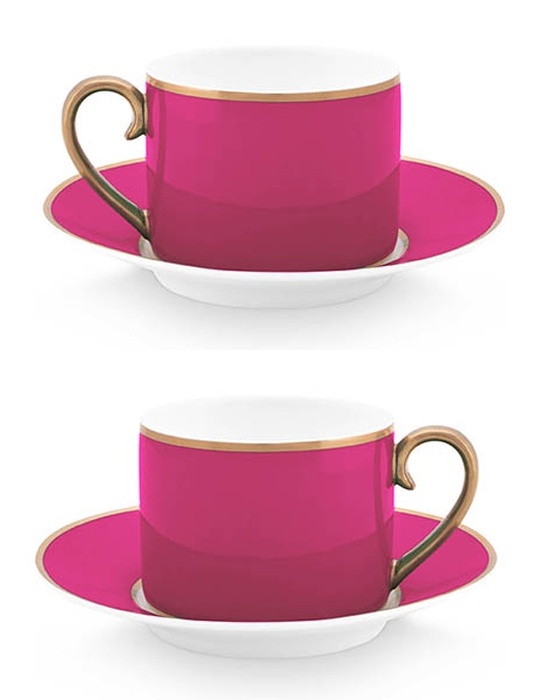 Pip Studio Chique Pink Cup and Saucer (set of 2)