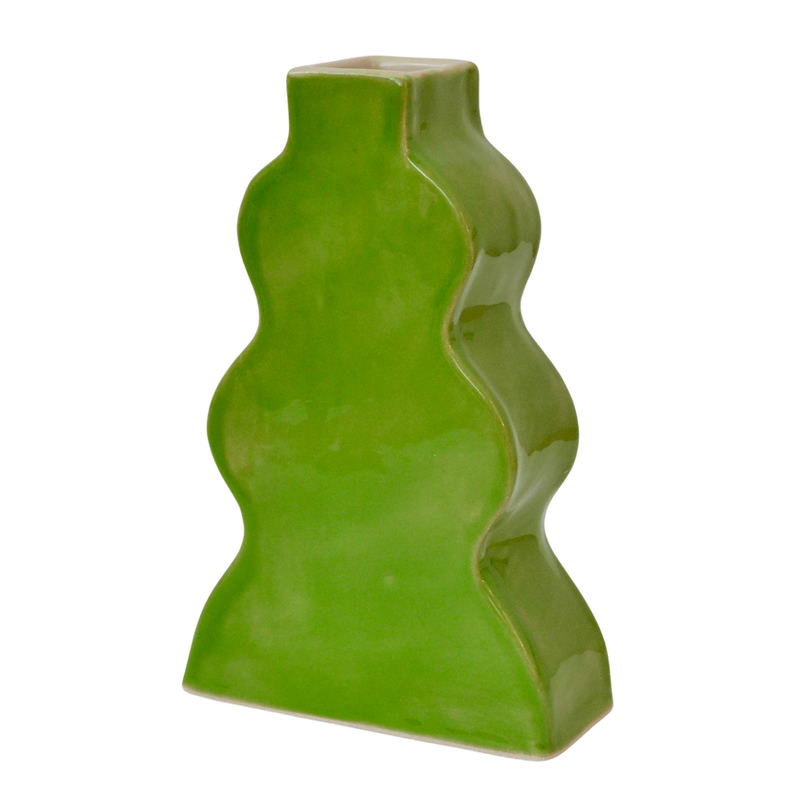 Florence Mytum Ceramics Green Wavy Vase