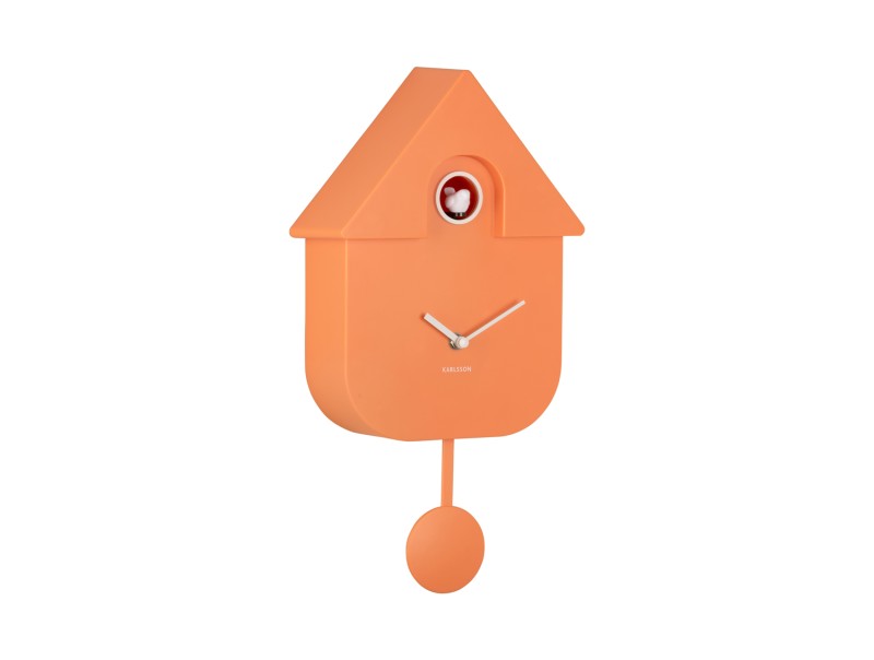 karlsson-wall-clock-modern-cuckoo-soft-orange