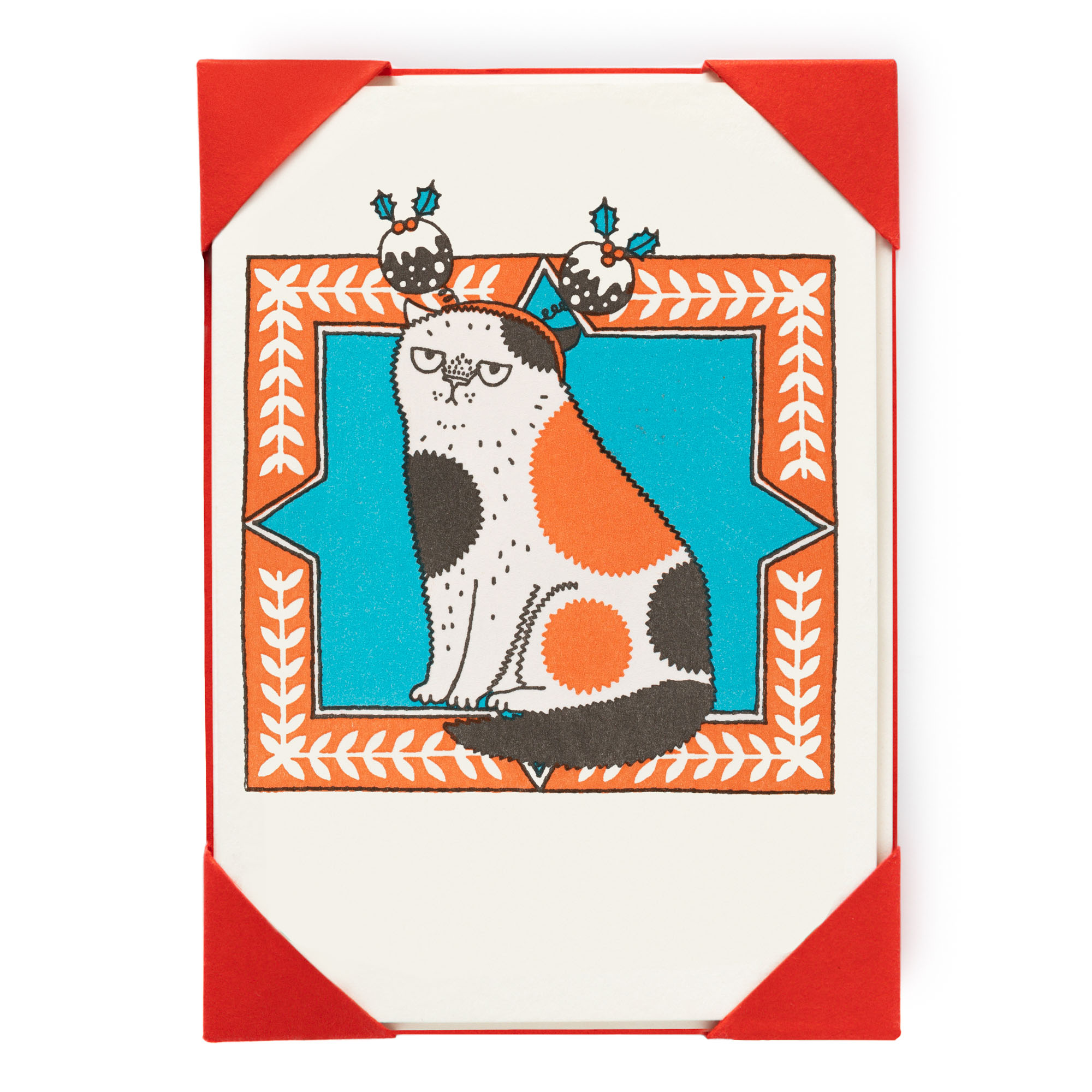 Archivist Christmas Cat Christmas Card : Pack of 5