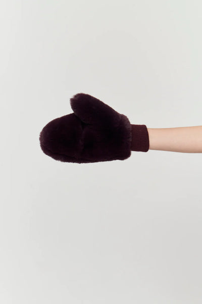 JAKKE Mira Faux Fur Gloves - Burgundy