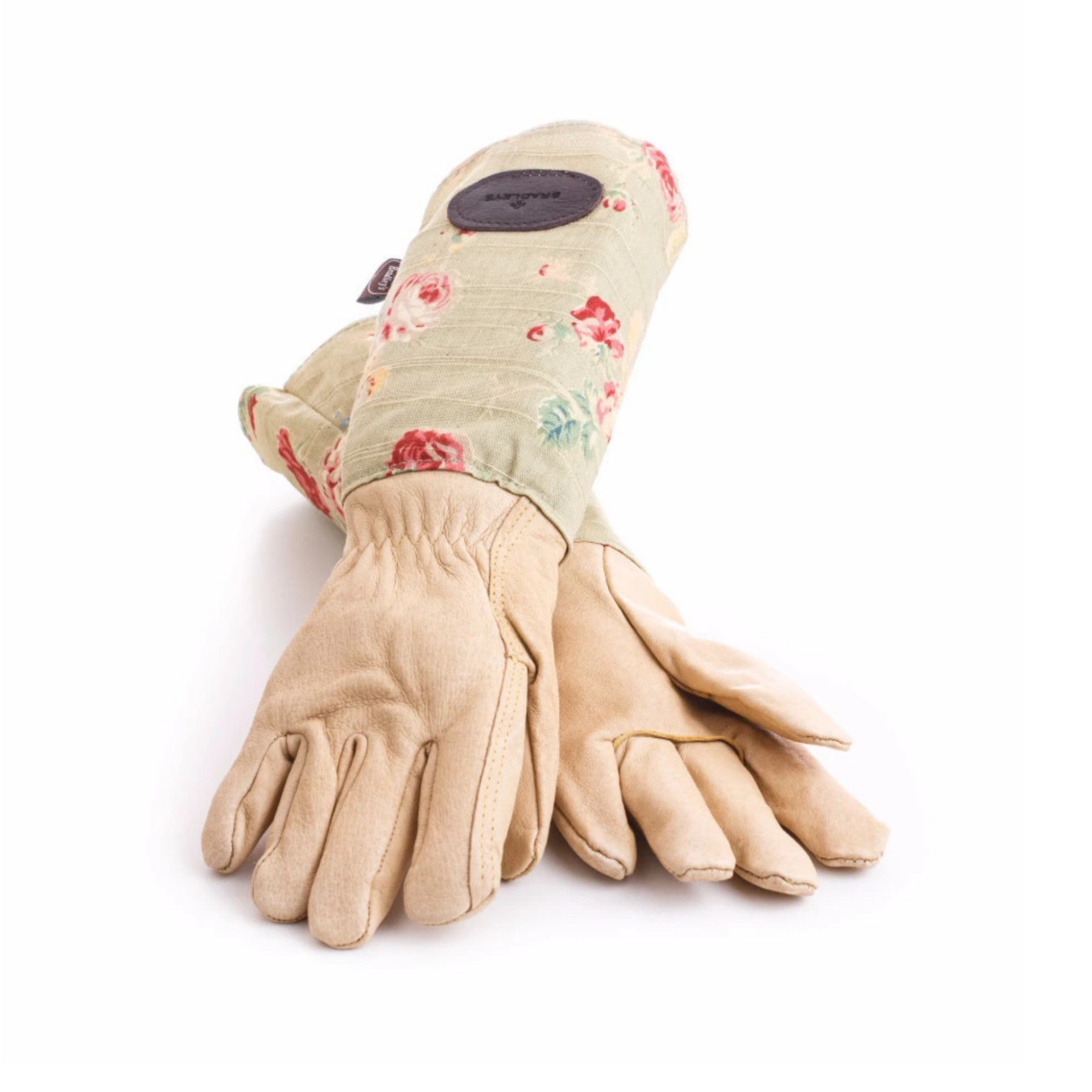 bradleys the tannery Floral English Leather & Linen Gardening Gloves