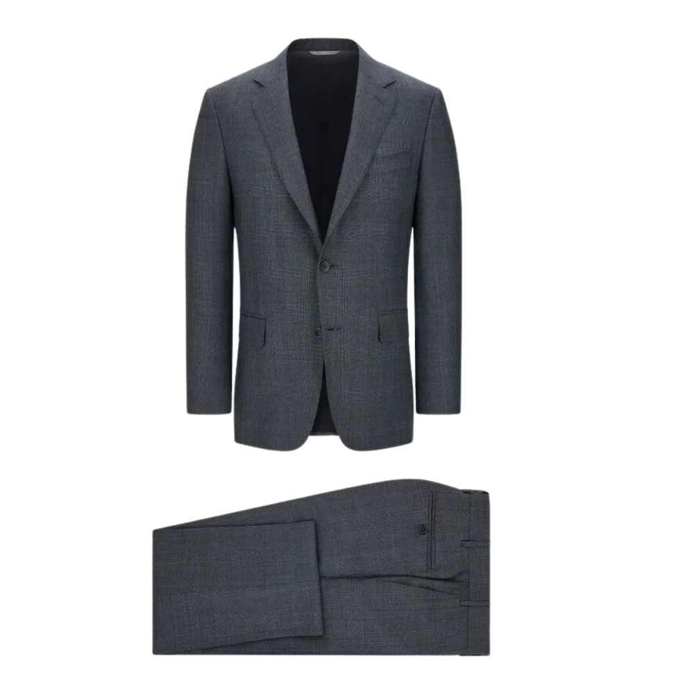Canali Anthracite Pure Wool Checked Suit