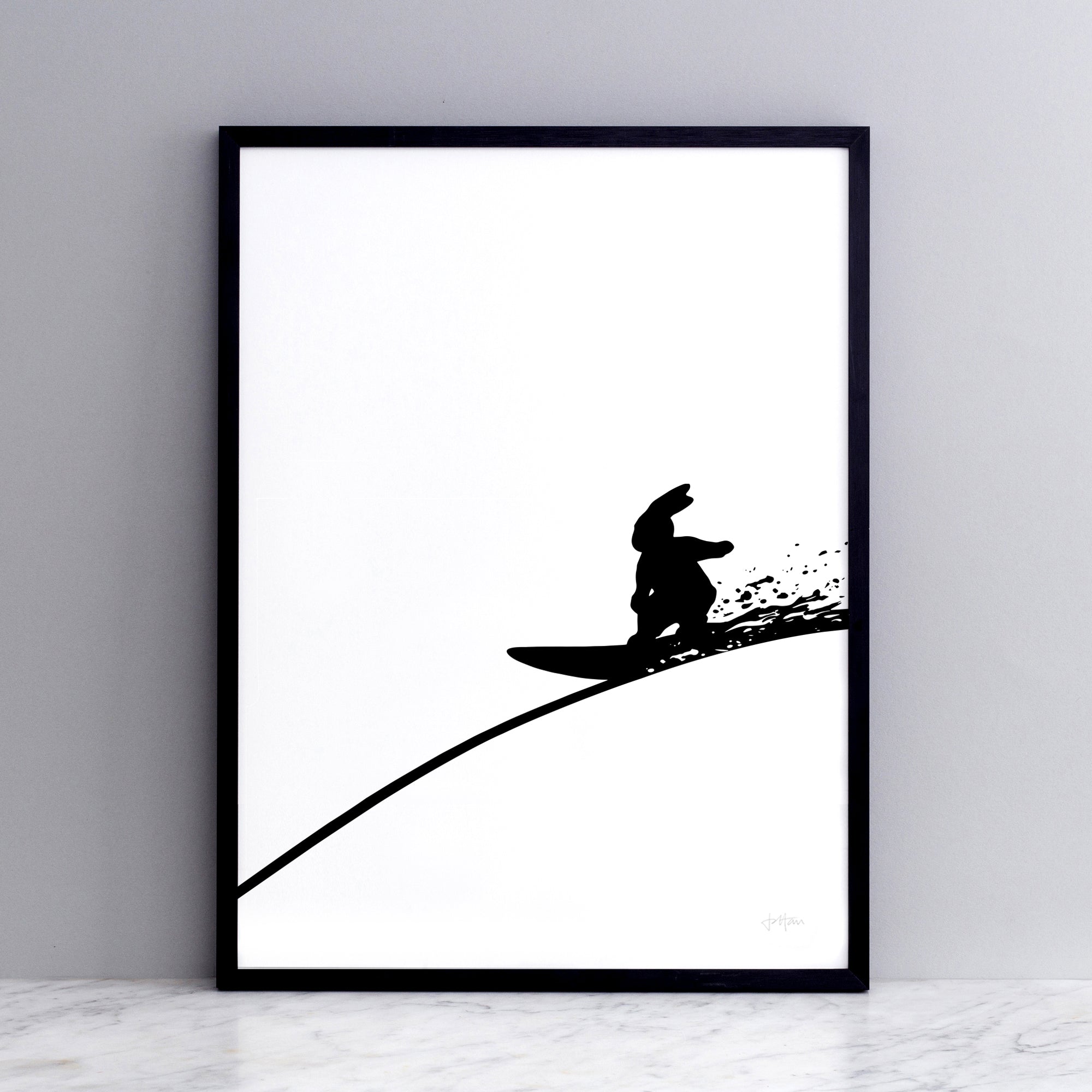 HAM Surfing Rabbit Framed Print