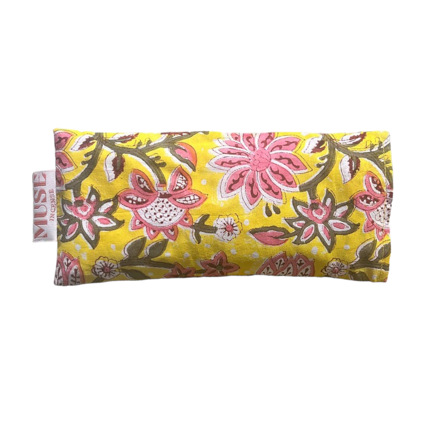 MUSE INCENSE Eye Pillow Natural Lavender Scented Floral Yellow
