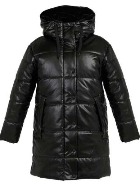 Freed Blake Quilted Vegan Leather Jacket with Hood In Black