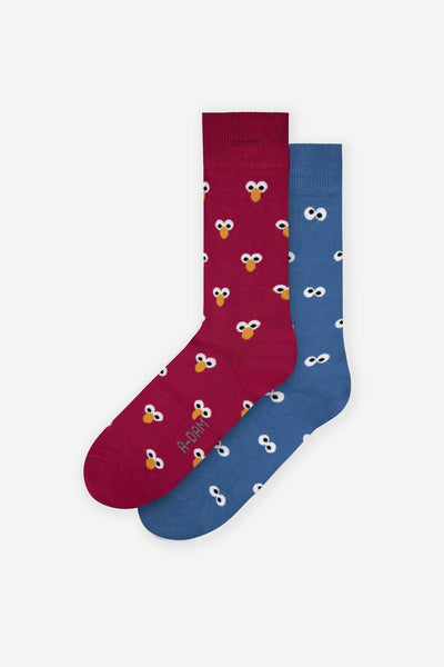 A-dam Sesame Street Red Blue Socks