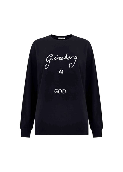 Bella Freud  Black Ginsberg Is God LS T Shirt