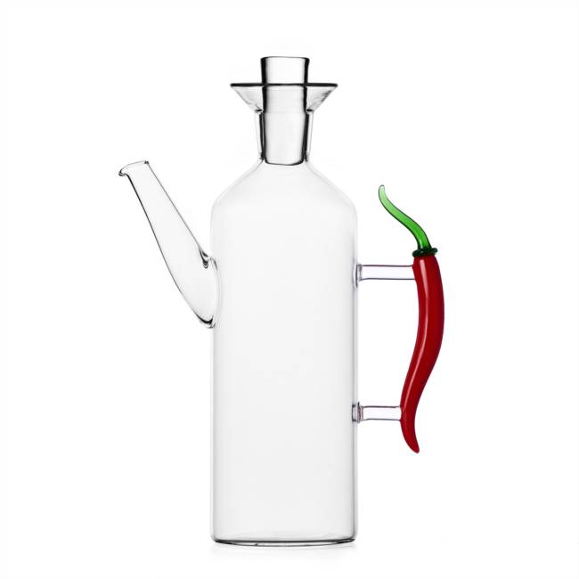 Ichendorf Milano Vegetable Big oil bottle w/handle chili pepper with lid